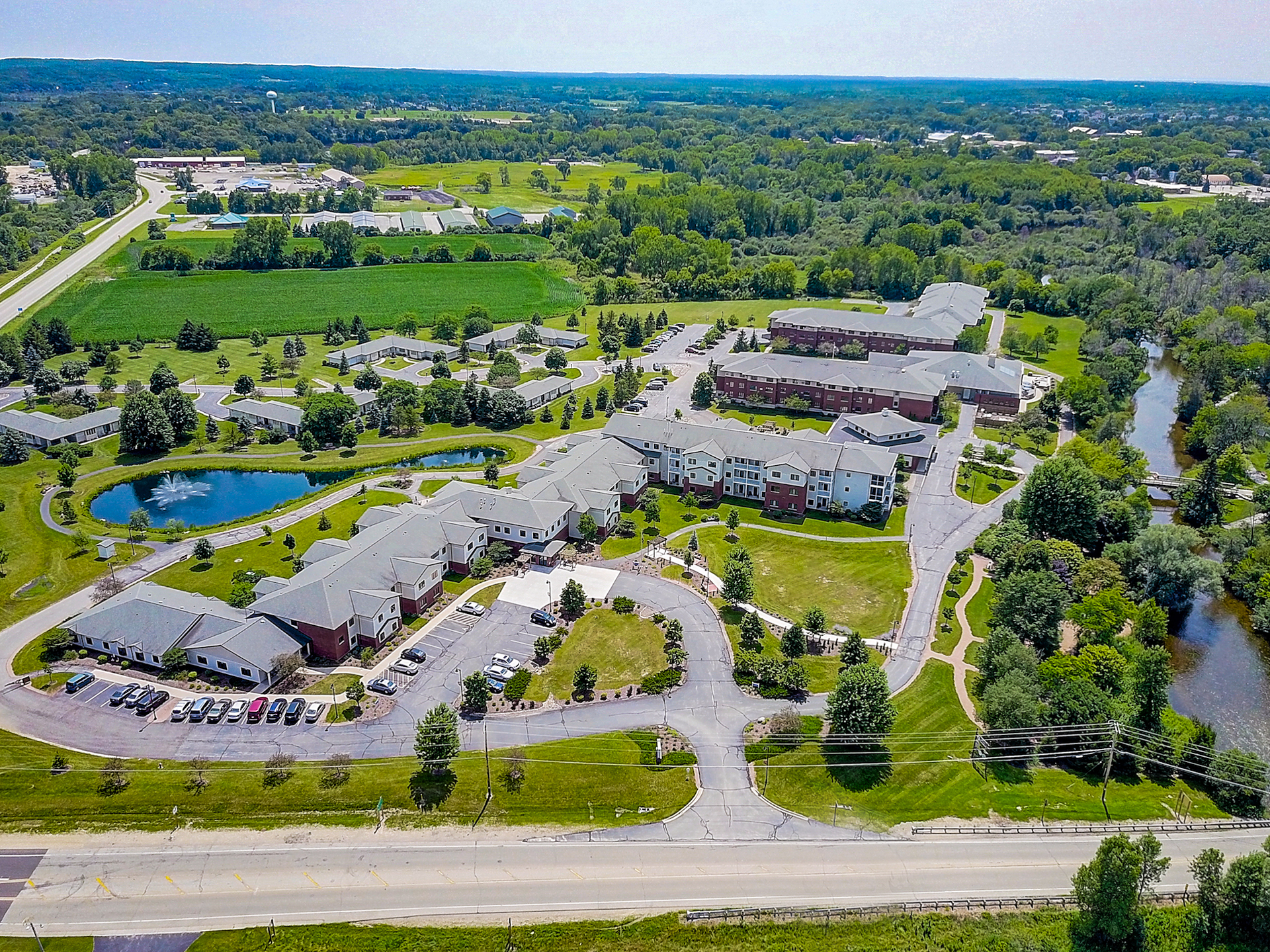 Our campus spans 300 acres nestled on the edge of the Kettle Moraine State Forest in the Lake Country area. 