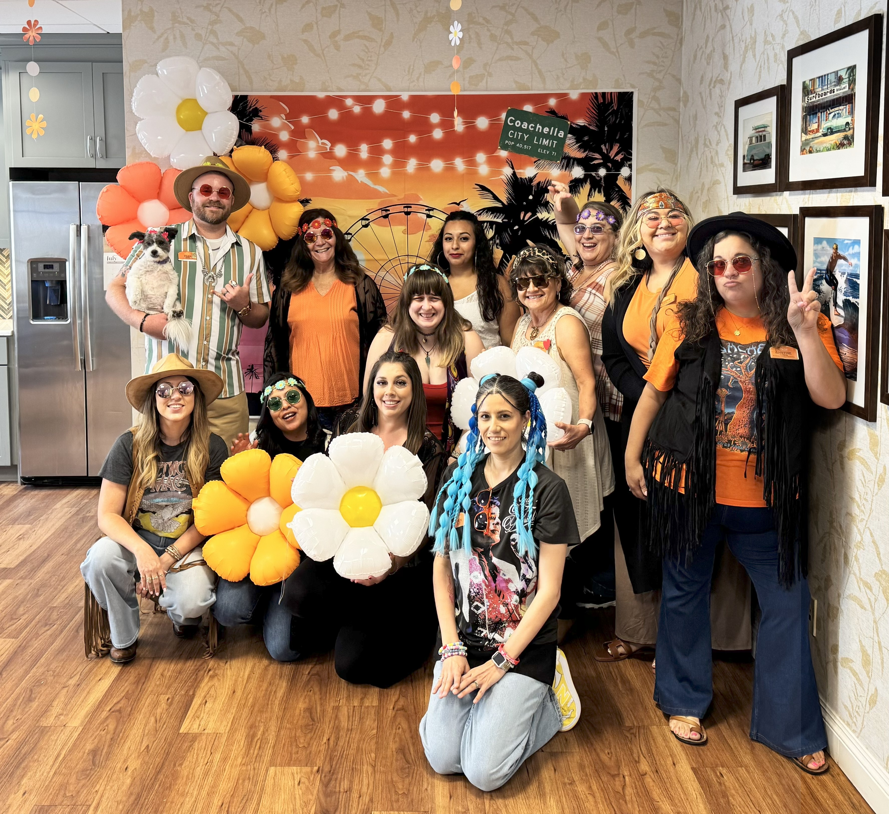 Sunrise team members hosting a groovy day for Summer of Sunrise!