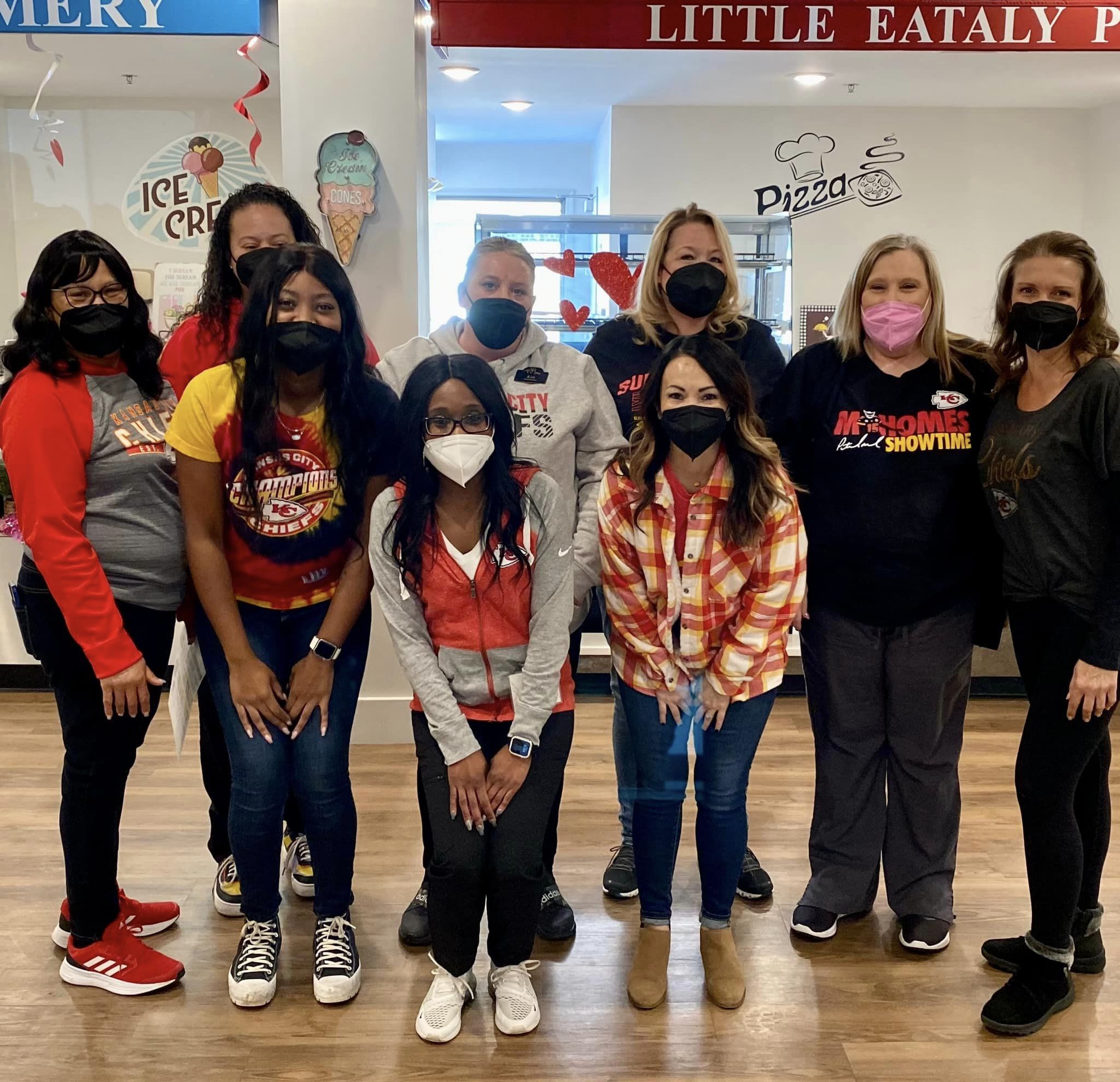 Supporting our favorite team during spirit week with Red Friday! 