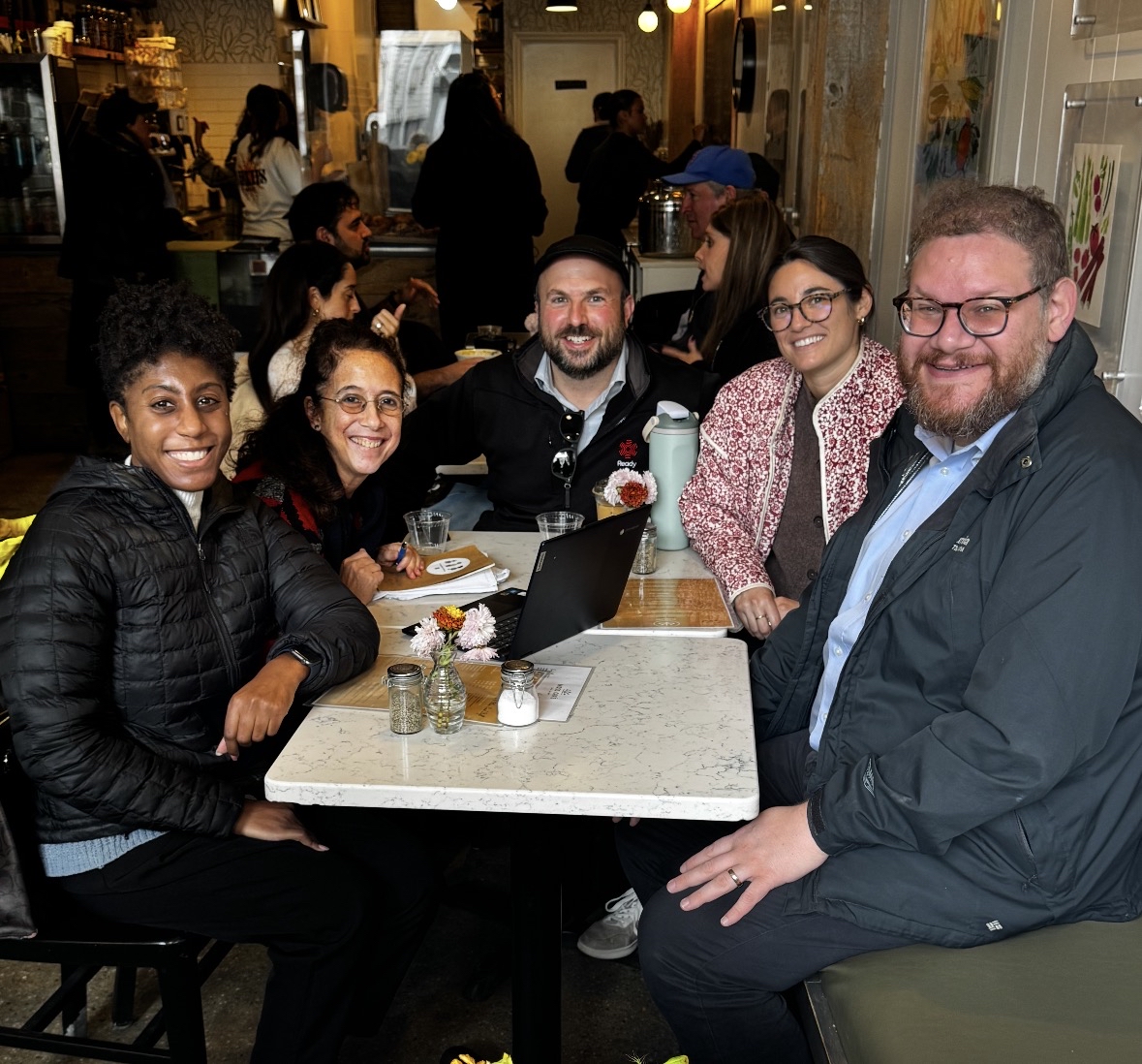 Pictured is Senior Care Therapy's NY Regional Director Ari Breslaur, MPH with fellow clinicians for a coffee connection