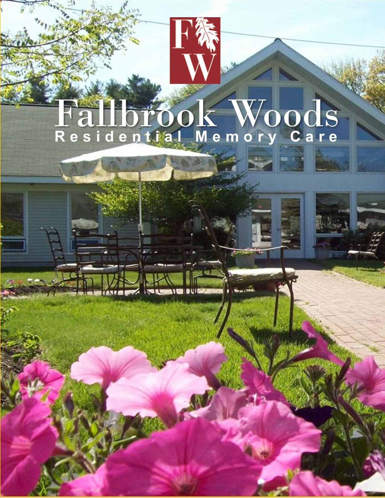Flowers and sunshine at Fallbrook Woods located in a quiet residential area.