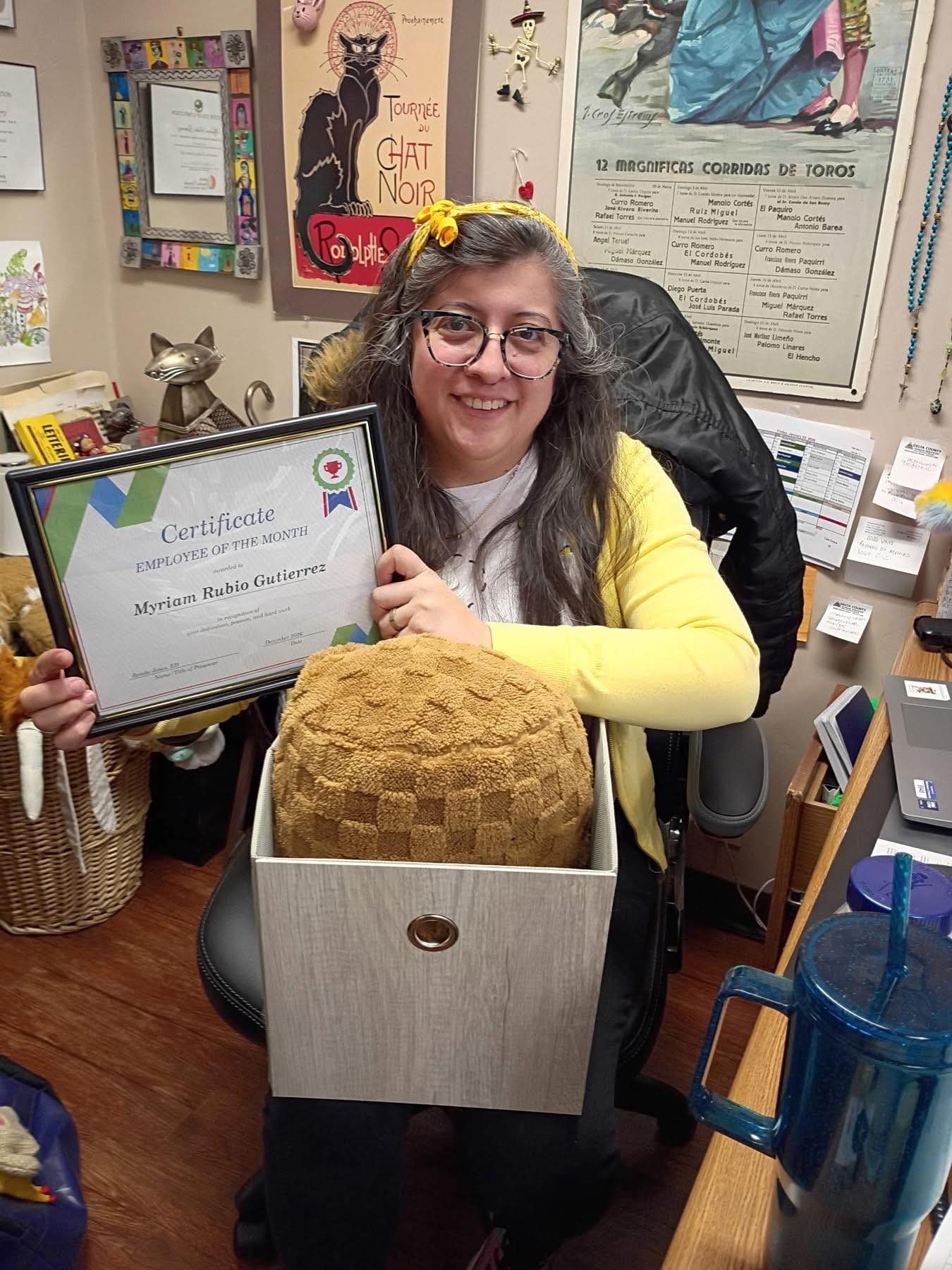 Myriam, life enrichment director was chosen as the Horizons Care Center employee of the month for January.