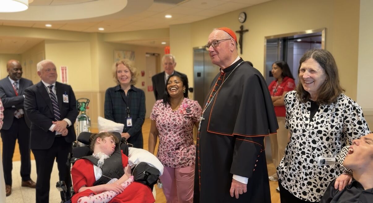 Cardinal Dolan visiting the Mother Cabrini Specialty Hospital for children with medically complex conditions