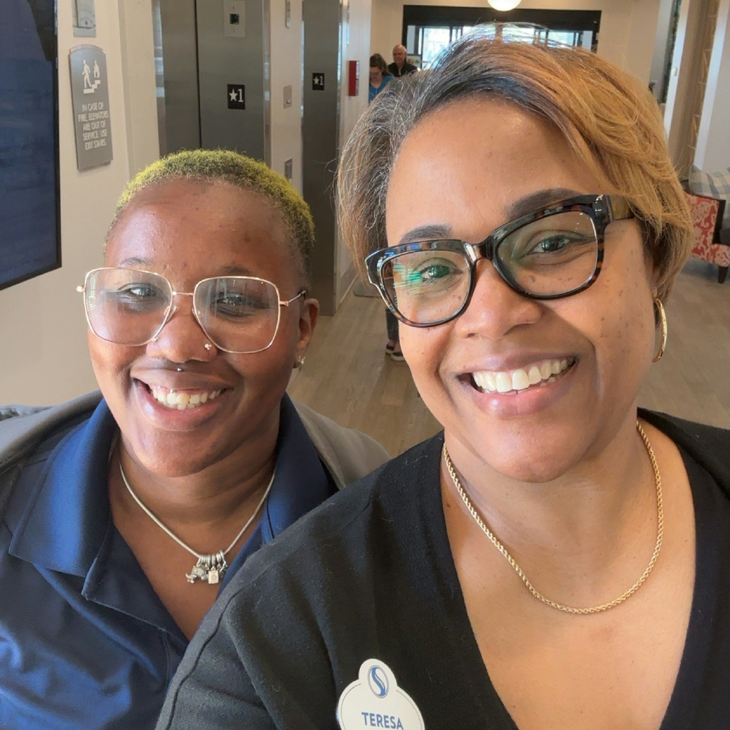 Our work days are filled with serving residents, but there's always time to stop for a quick selfie with a friend.