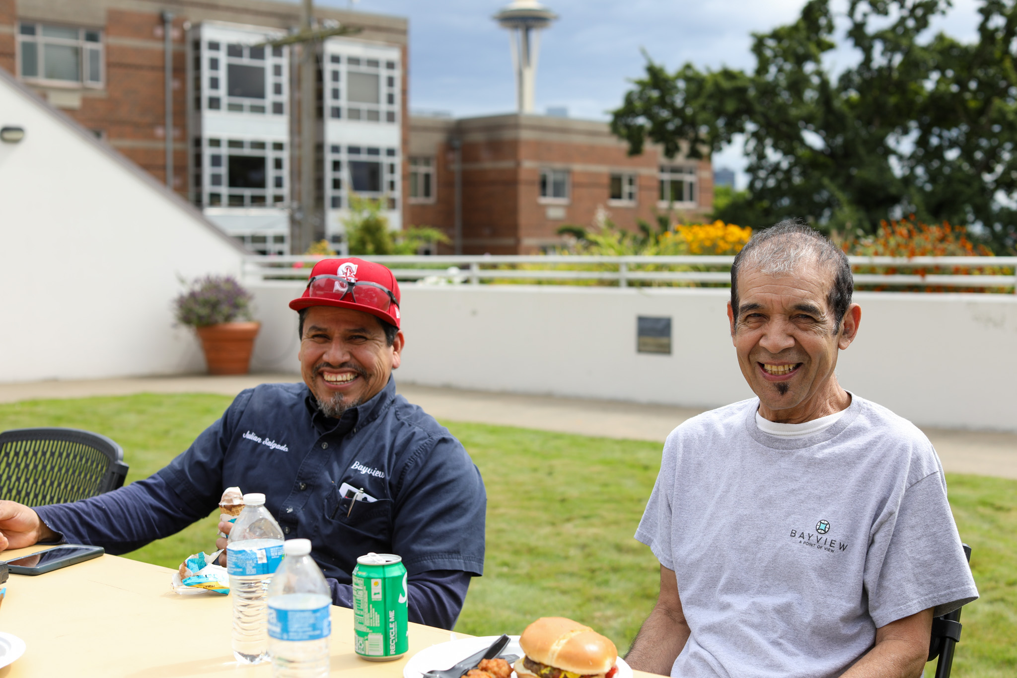 Employee appreciation picnic on terrace lawn