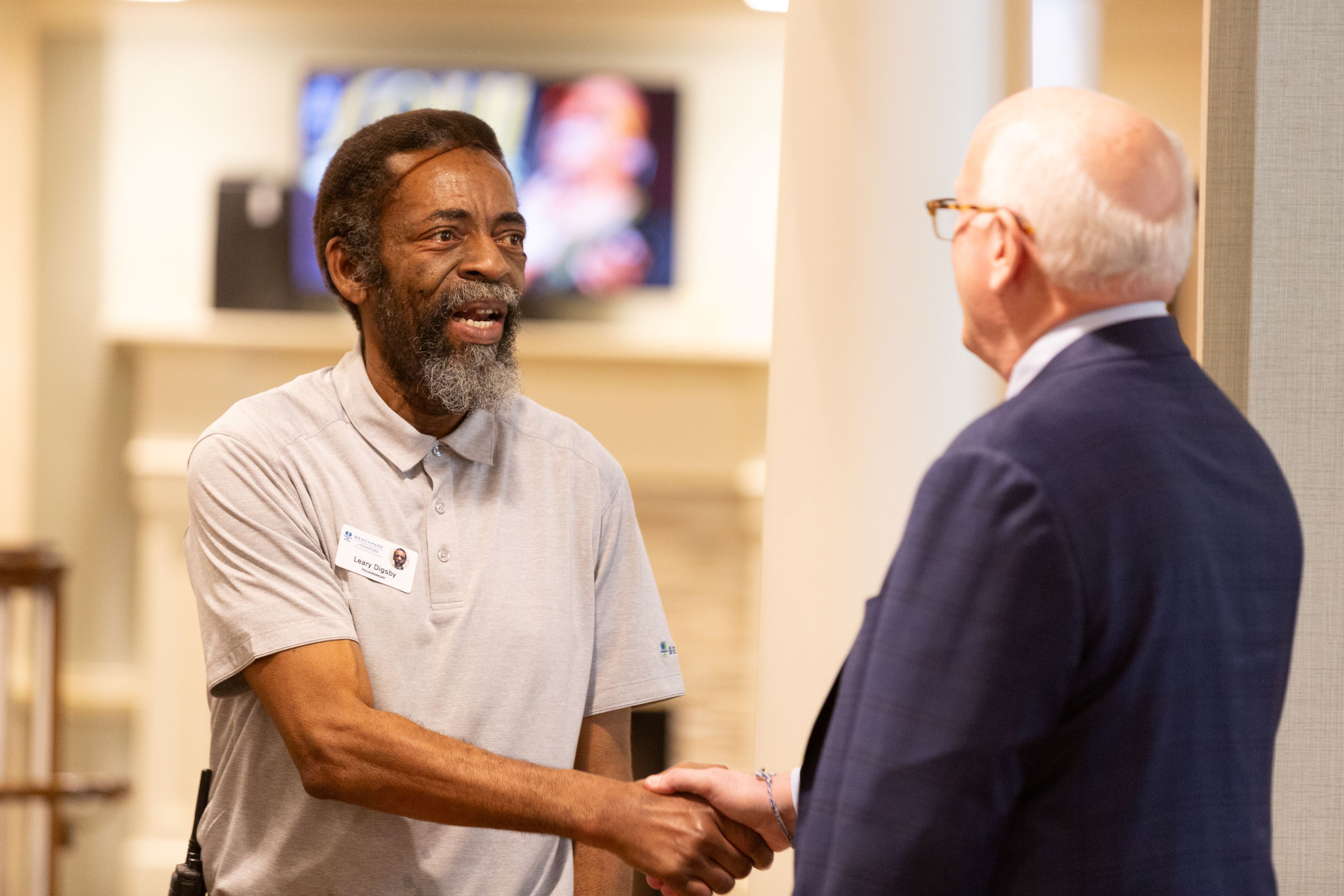 Benchmark Founder, Chairman & CEO Tom Grape welcoming a new associate to the Benchmark team