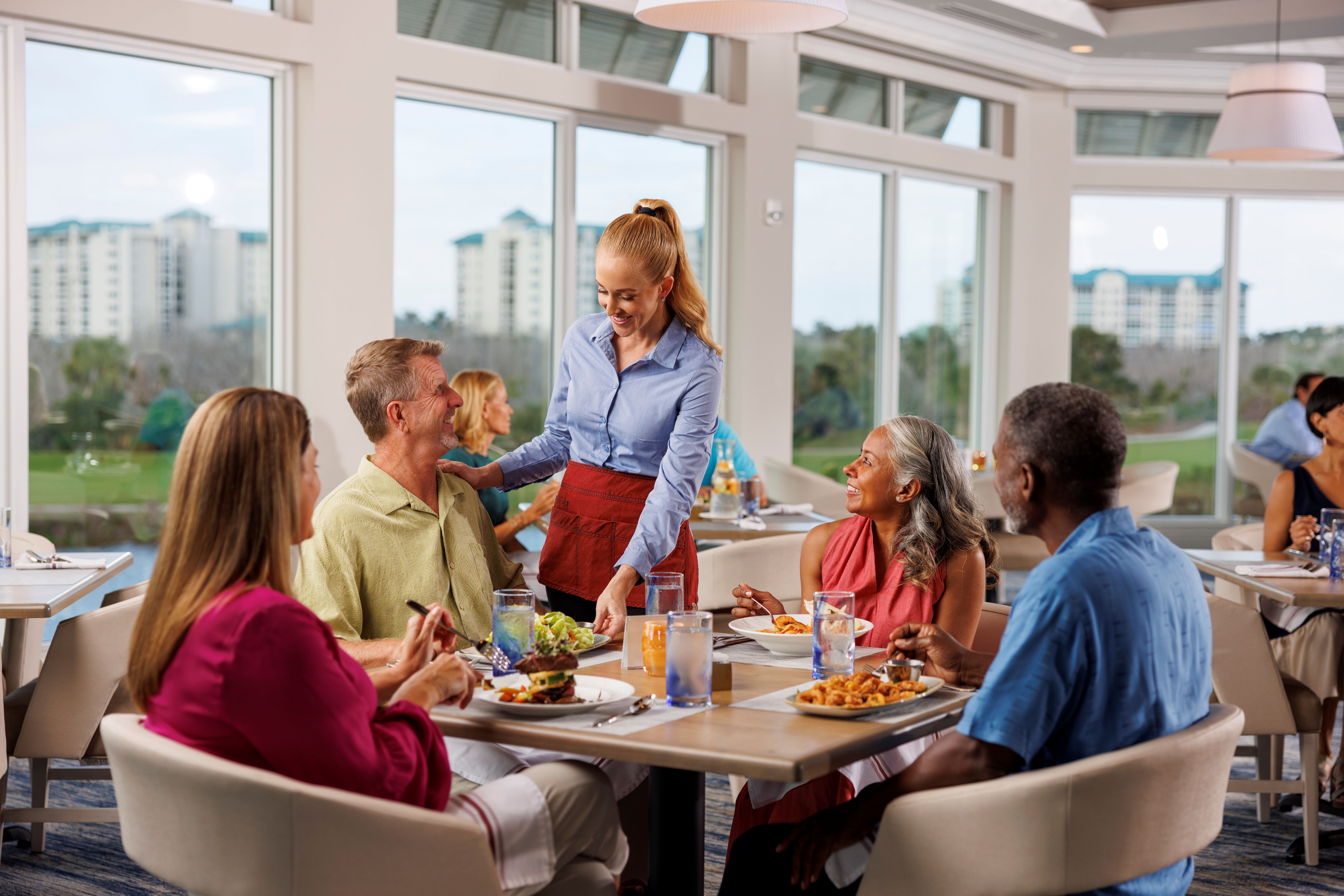 Dining options for residents include beautiful views and great service!
